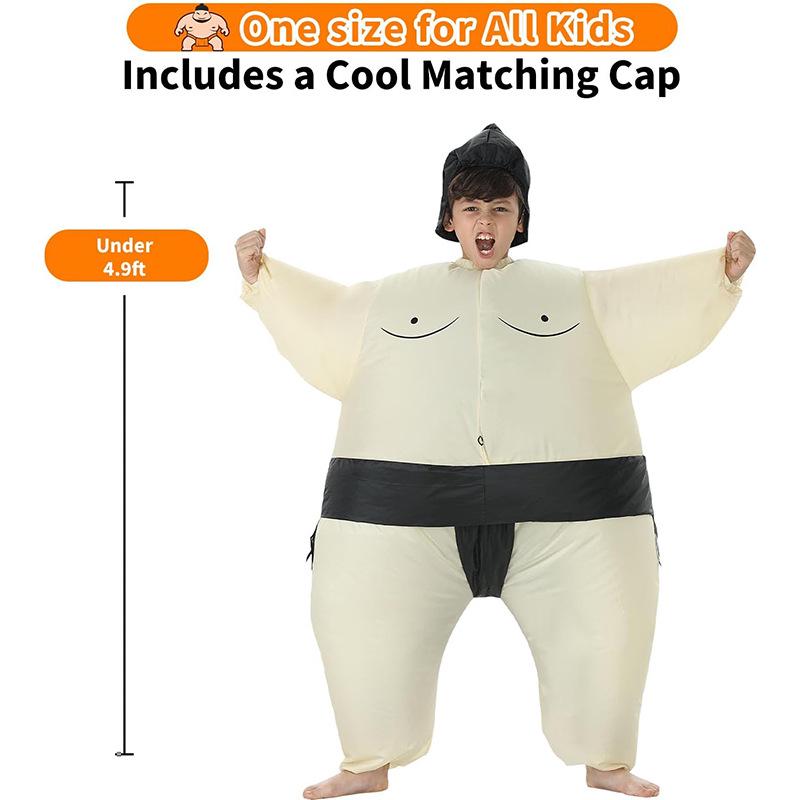 Inflatable Sumo Wrestler Costume Set for Adults & Kids - Cartoon Mascot for Halloween