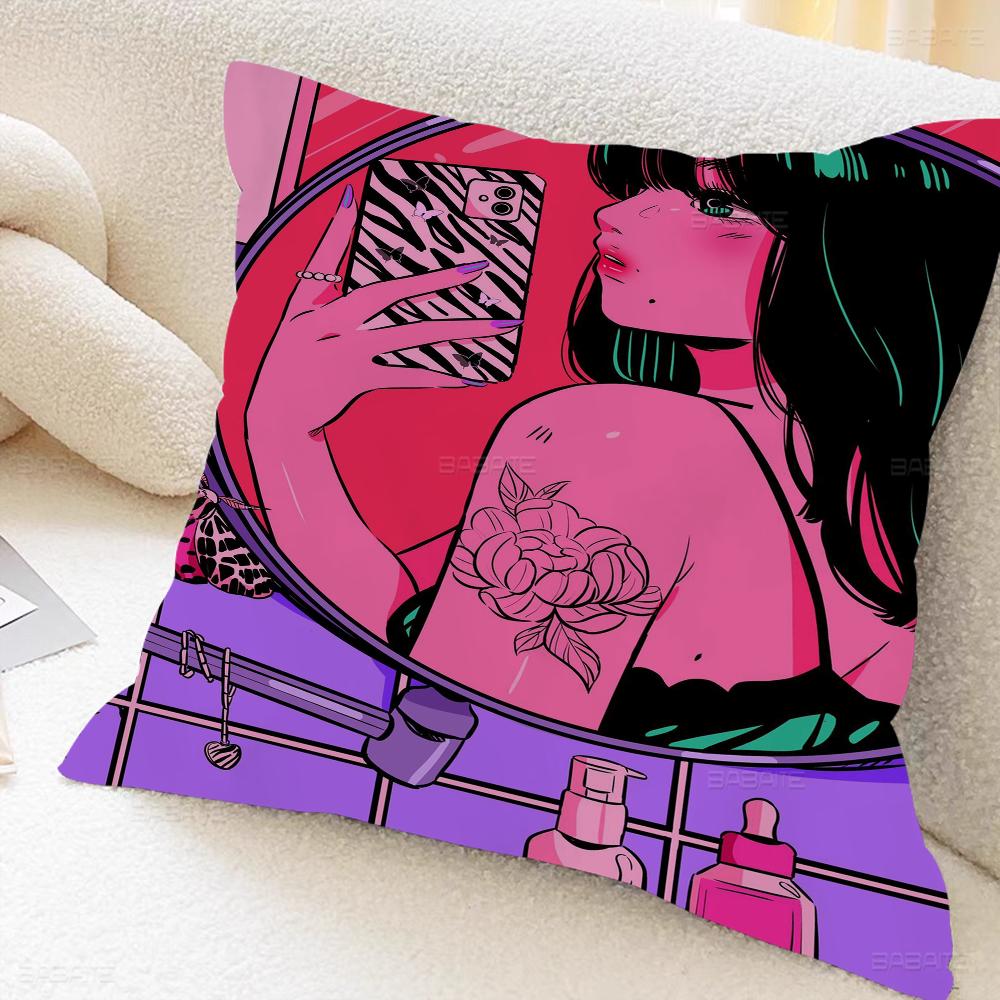 Ins Japanese Anime Cushion Cover Decorative Pillow Sofa Home Decor Case Pillow Cases