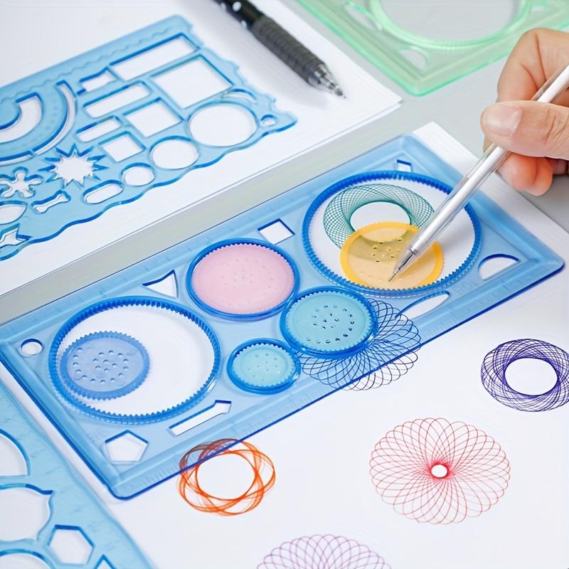 DIY Drawing Tools Set, Magic Flower Ruler Painting Kit, Educational Plastic Stencils for Creative Learning and Art Projects