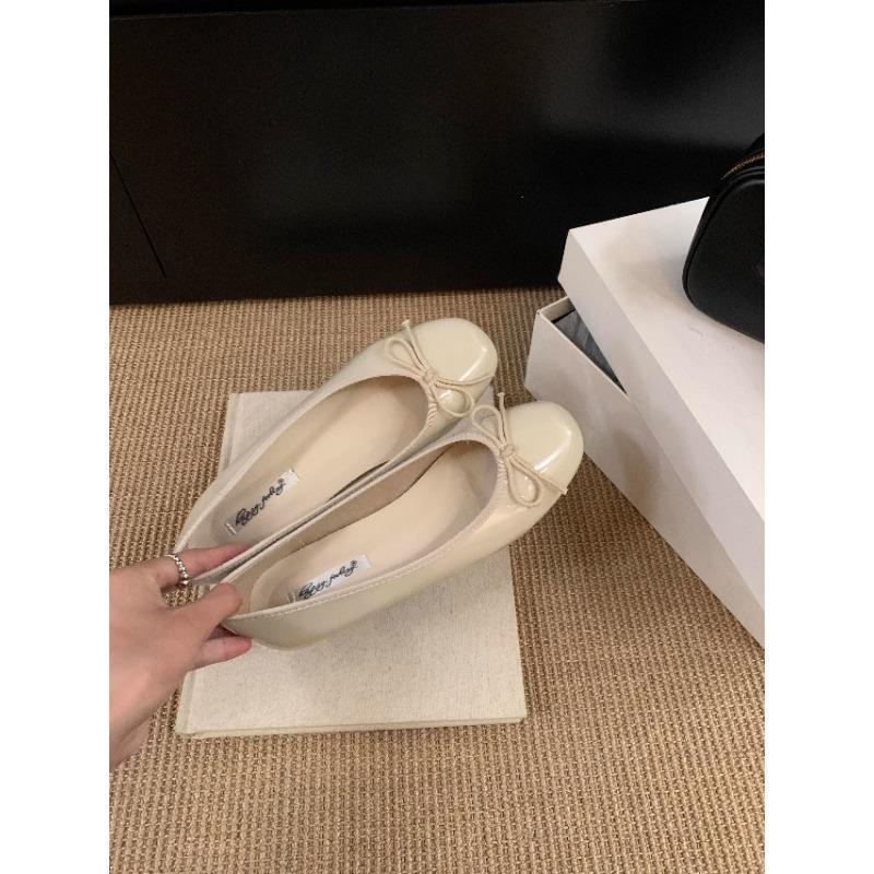 Gentle bow red small single shoes women s spring new soft-soled ladyshoes flat-soled grandma shoes 40 2890₽