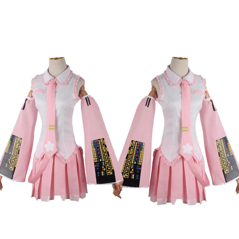 Costume Cosplay Rose Uniforme de Performance Anime Costume Perruque Printemps Sakura Cerisier Épingles à Cheveux Tenues d'Halloween