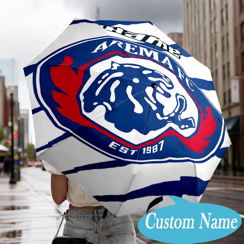 Custom Name AREMA Football Crest Design Umbrella Folding Umbrella, Automatic Umbrella - 8-Frame for Travel, Casual Lightweight Personalized Gifts