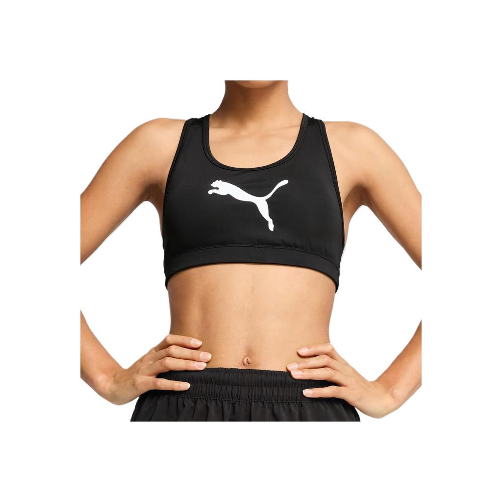 Puma 4KeepsDryCell Logo Print Medium Support Breathable Mesh Sports Bra Women underwear Black 526961-51