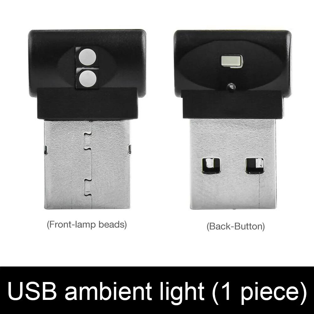 Car Mini USB LED Ambient Light Decorative Atmosphere Lamps Auto PC Computer Portable Lights Plug Play Cars Interior Accessory