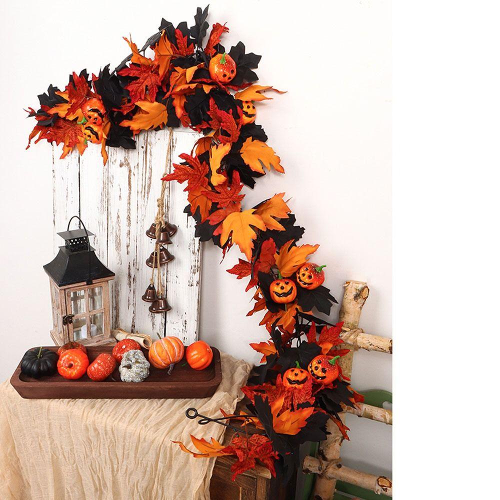 Realistic Halloween Leaf Vines Plastic Fake Leaves Hanging Decor Front Door Decor