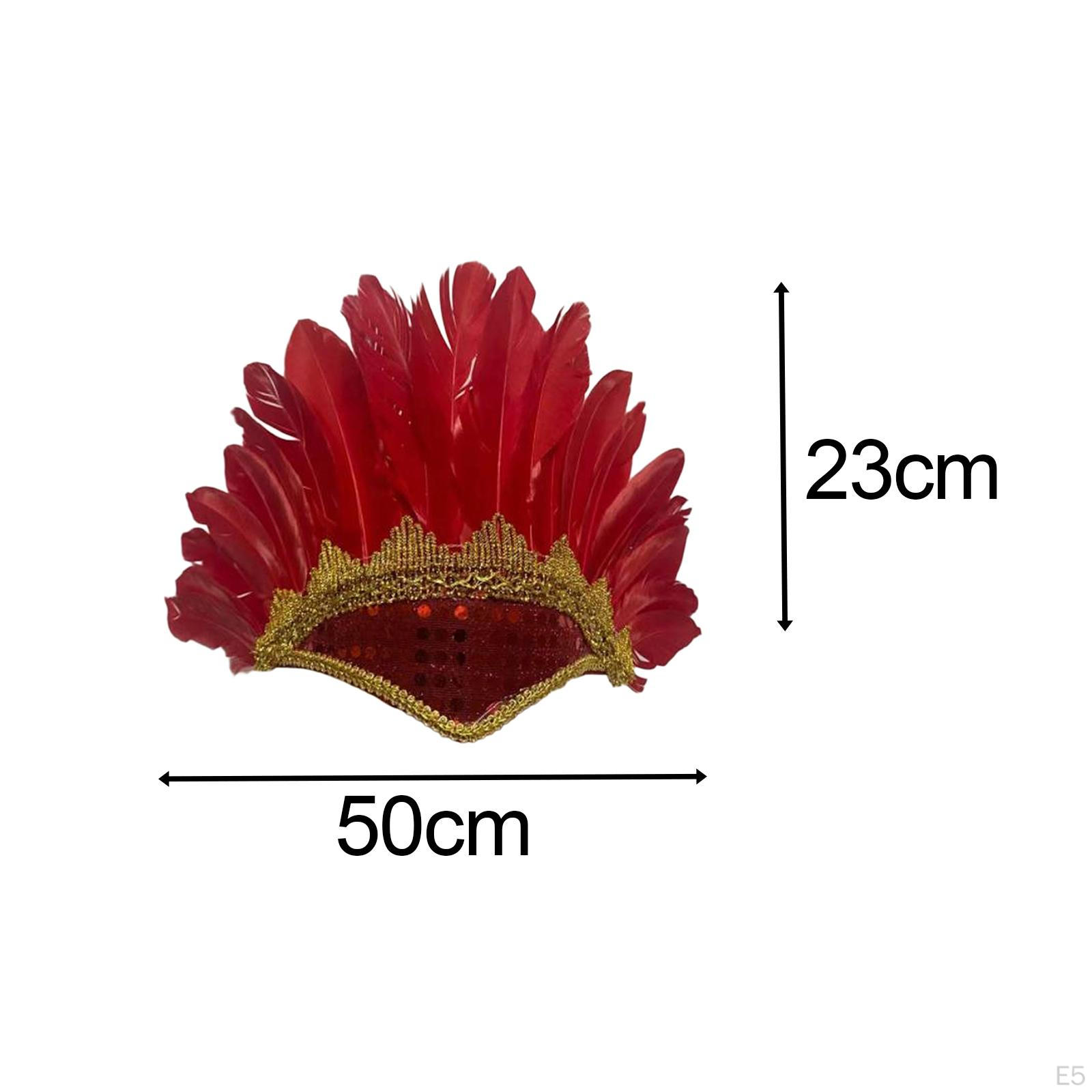 Головной убор с перьями для костюмированных вечеринок и фестивалей фиолетовый — фото 4