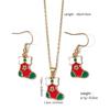 Stainless Steel Christmas Earrings & Necklace Set: Bells, Snowflakes, Santa, Tree, Candy Cane for Women