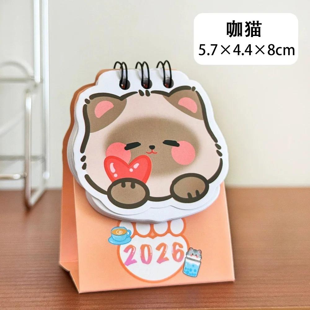 Charm Cat Mini Calendar 2026 2026 Desk Small Calendar Planner Student Girl Cute Meow Check In Calendar Schedule Office Stationer