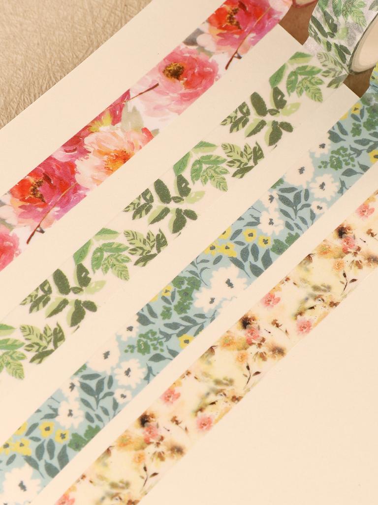 5rolls/Box Colored Floral Washi Tape Scrapbooking Supplies Washitape Spring Washi Tape Scrapbooking Diy Deco Creative Washi Tape