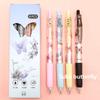 NEW 4Pcs 0.5mm Butterfly Gel Pen ST Nib Press Type Writing Neutral Pens Black Ink Smooth Writing Signature Pen School Office