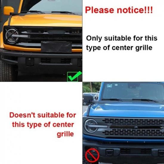 Headlight Cover Head Lamp Guard Protector Trim For ford Bronco +Black ABS