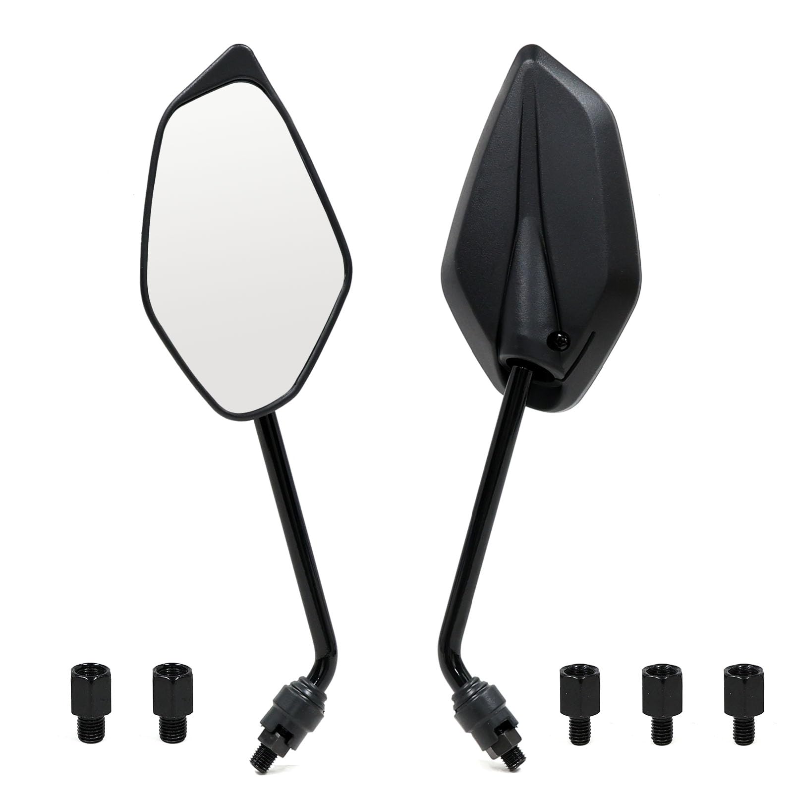 

Universal motorcycle mirrors compatible with and including and 10mm and compatible with both reverse and Fits SEROW and Suzuki Yamaha, Honda, Suzuki, чёрный