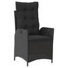 VidaXL Ensemble à manger de jardin coussins 7pcs Noir Résine tressée 3213189