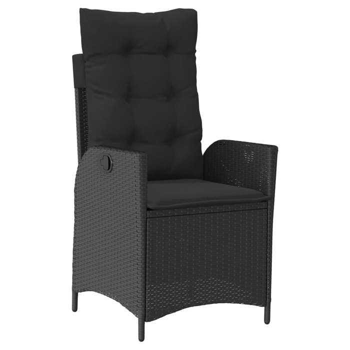 VidaXL Ensemble à manger de jardin coussins 7pcs Noir Résine tressée 3213189