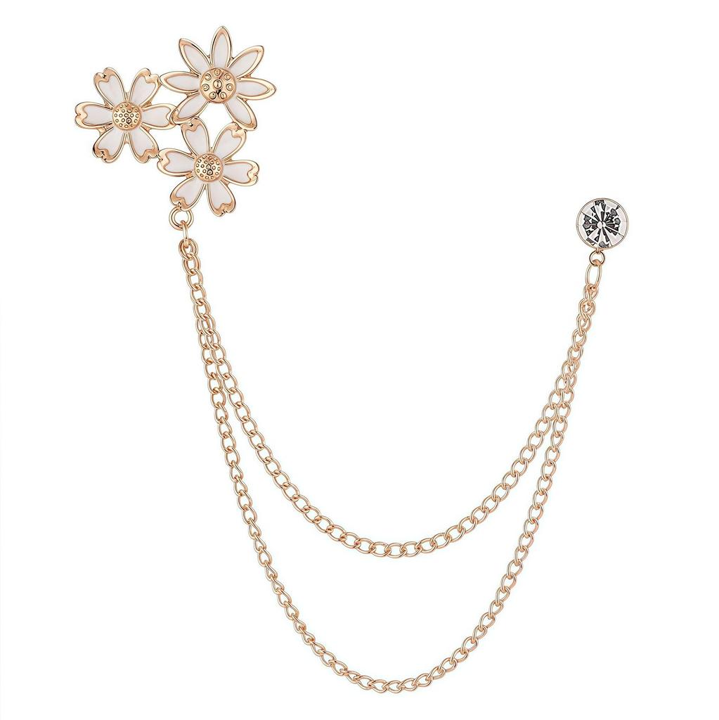 Men's Luxury Lapel Pin Brooch Set - High-End Suit Chain Badge for New Year Gift