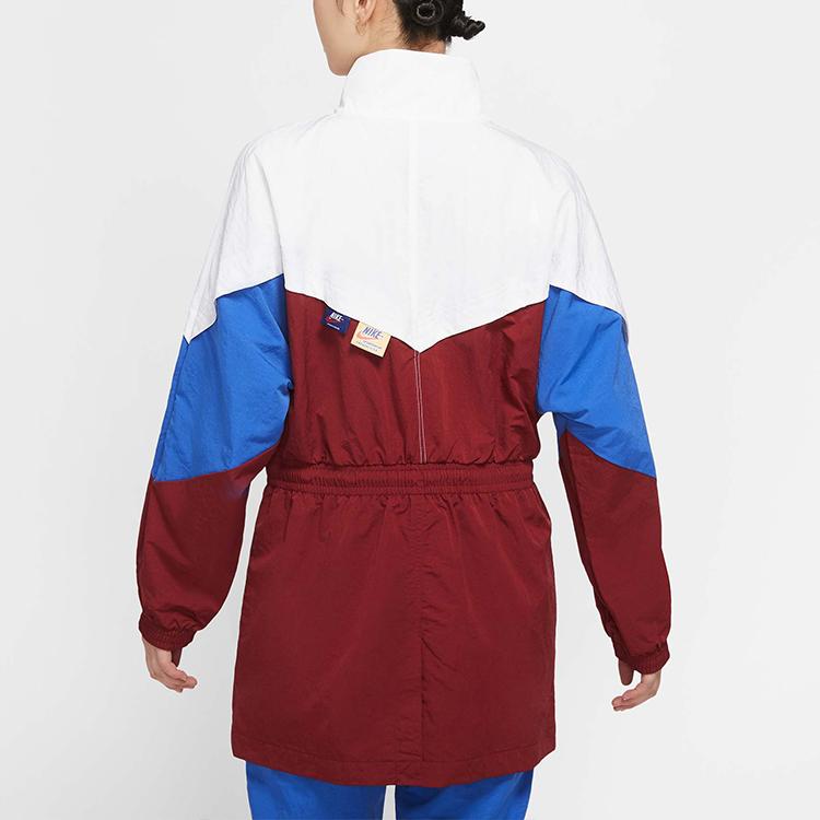 Nike Sportswear Full Zip Woven Retro Sports Stand Collar Jacket Women Jacket White CJ2047-100