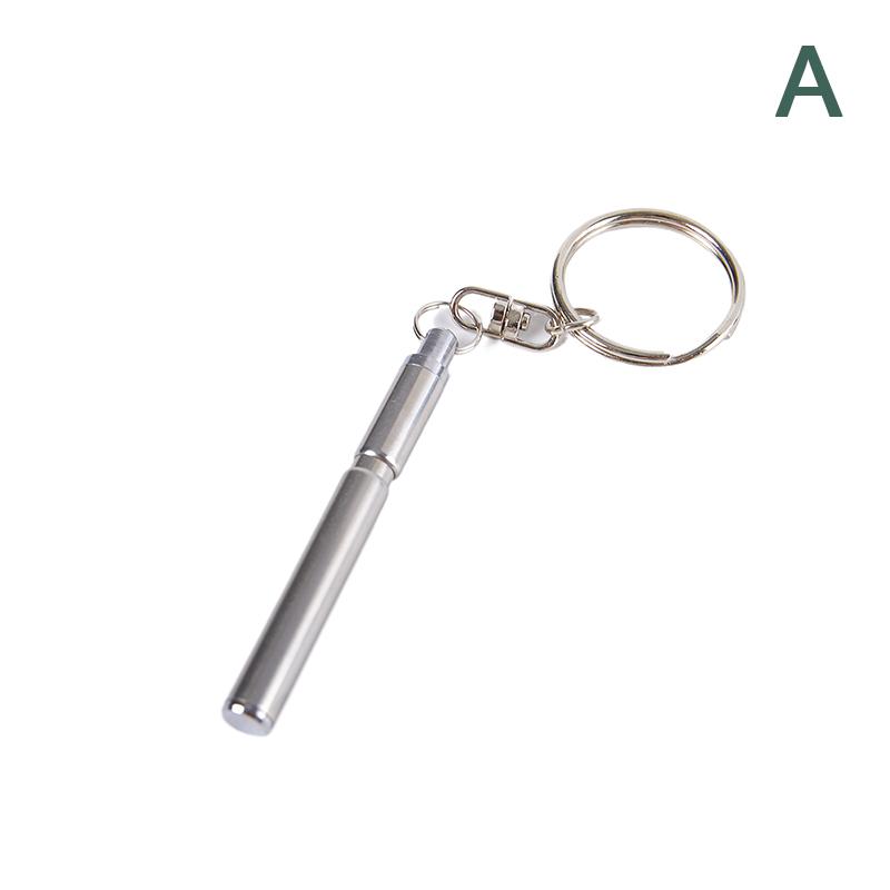 Portable Telescoping Tool Pen Metal Key Ring Creative Stainless Steel Keychain Ergonomic Ballpoint Pen School Office Supplies