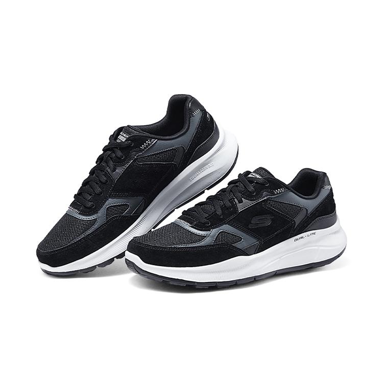 Skechers Zapatos Casuales Bajos Cómodos Versátiles para Hombre Sneakers Negro Blanco 232613-BKW9