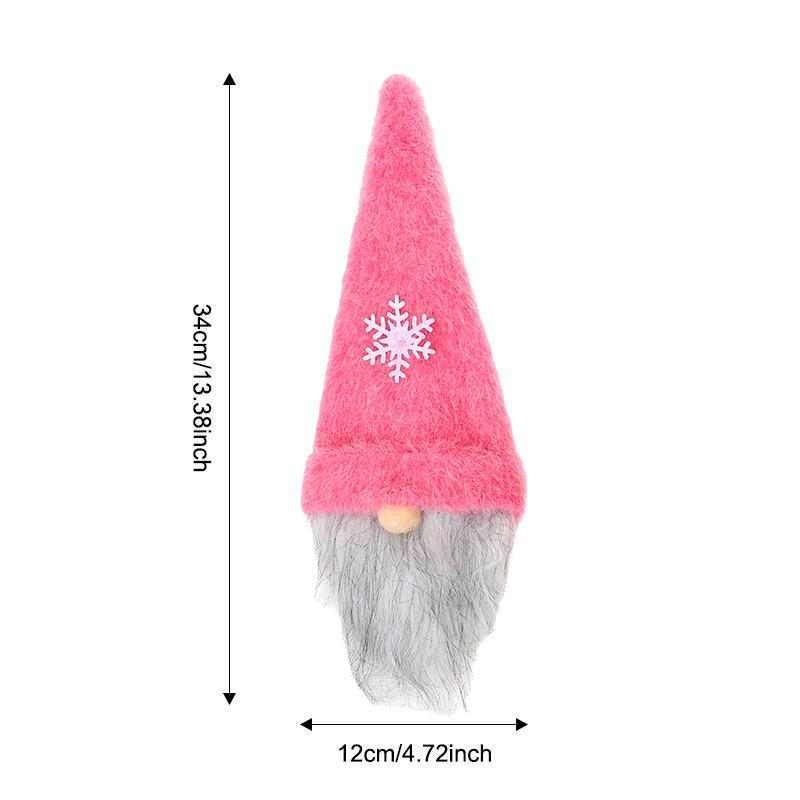 Festive Santa Fabric Wine Bottle Cover Sleeve Holiday Decor with Long Beard Design for Christmas Table Decorations