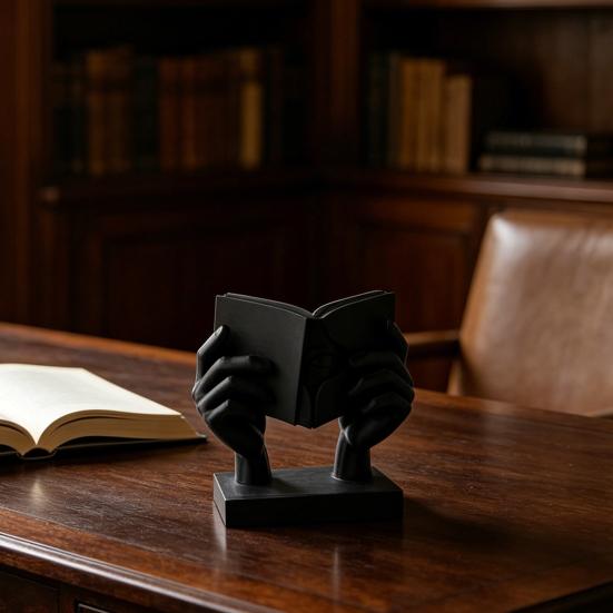 3D Printed Abstract Face & Hand Reading Sculpture Modern Minimalist Art Figurine Exquisite