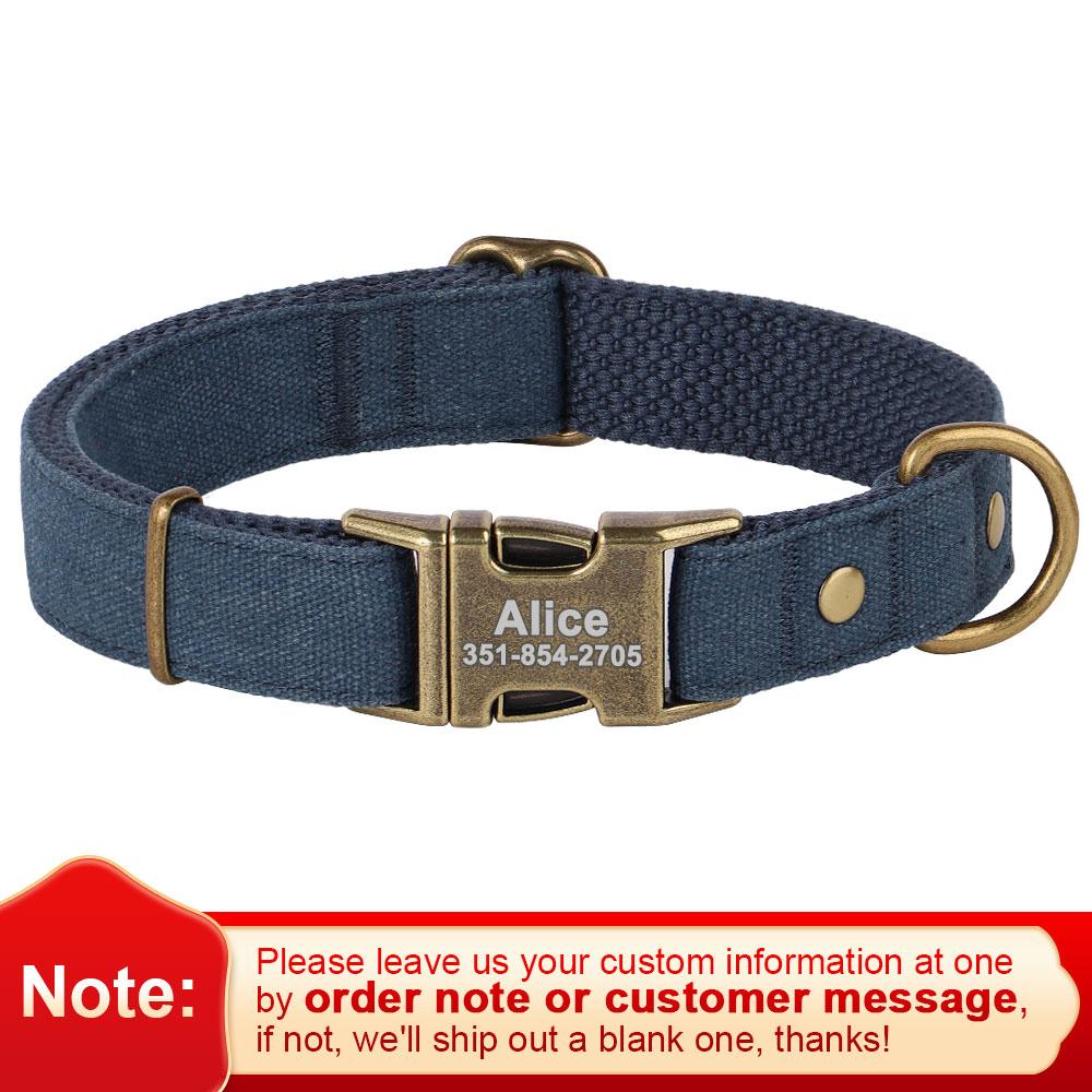 Customized Nylon Dog Collar Personalized Dogs ID Tag Collars Pet Necklace With Metal Buckle for Small Large Dogs Pitbull Buldog