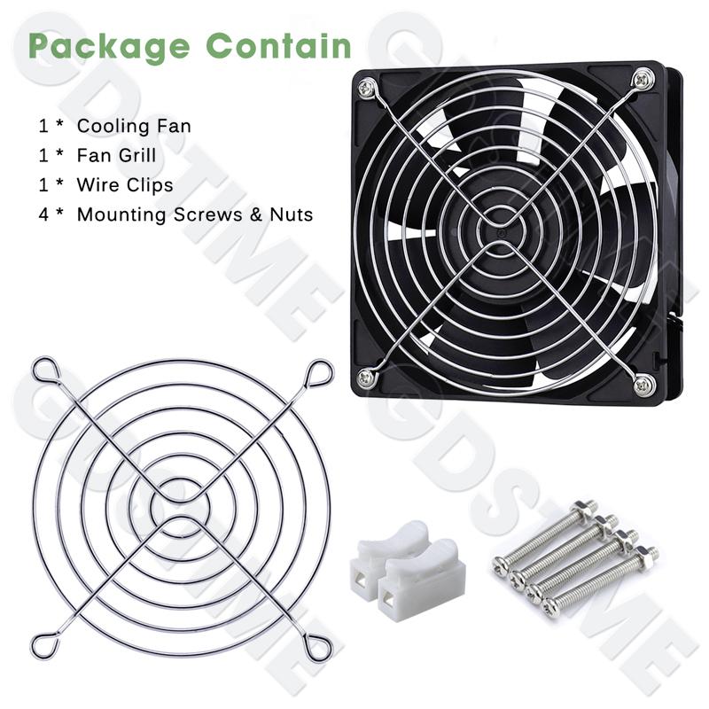 1Pcs Gdstime EC Axial Fan 60mm 80mm 90mm 120mm PC Dual Ball Brushless Fan Cooler AC 110V 120V 220V 230V 240V Computer Case Fan