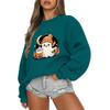 Women's Casual Fashion Round Neck Long Sleeve Halloween Printed Sweatshirt