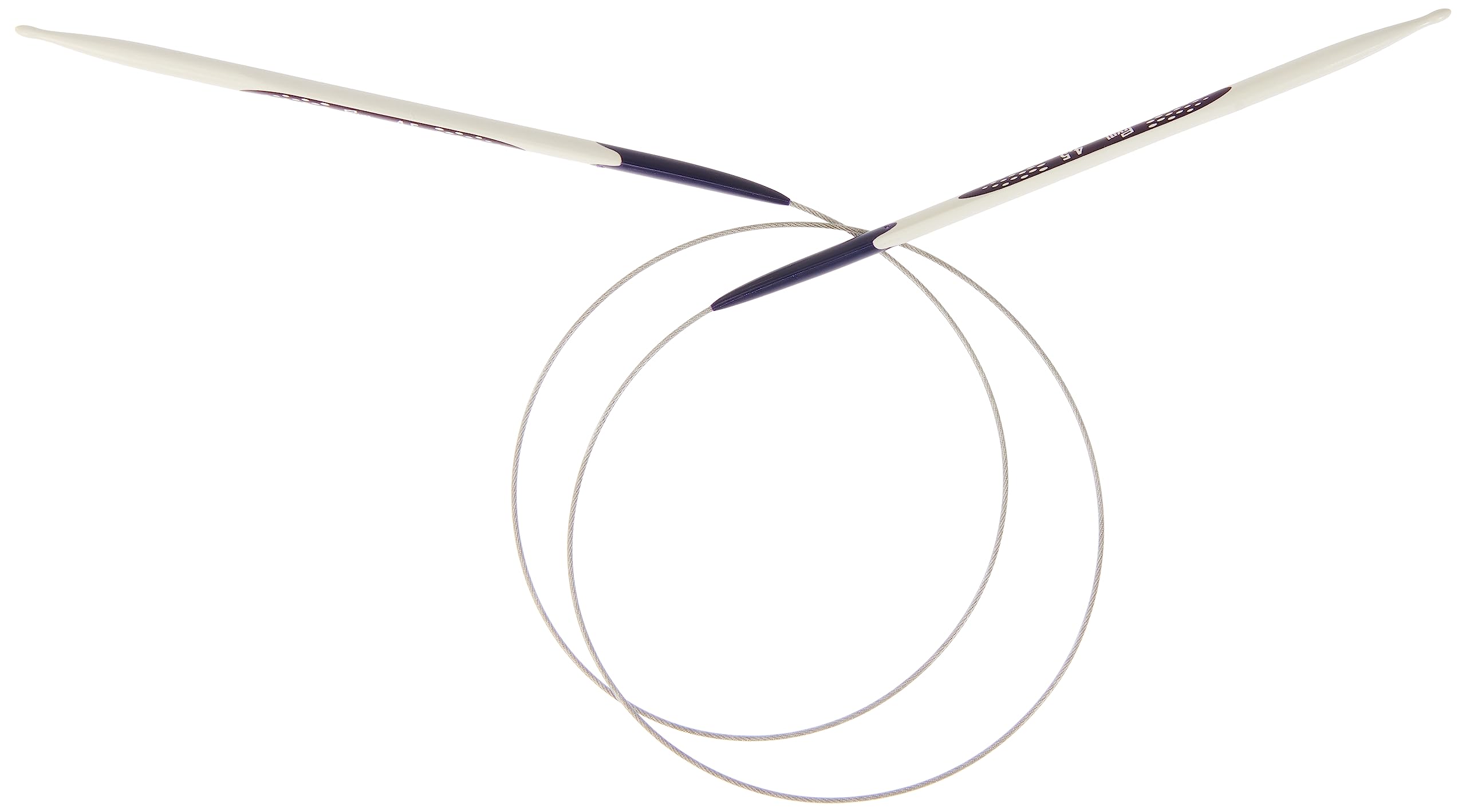 Эргономичные круговые спицы для вязания, 80 см, 4,5 мм белый