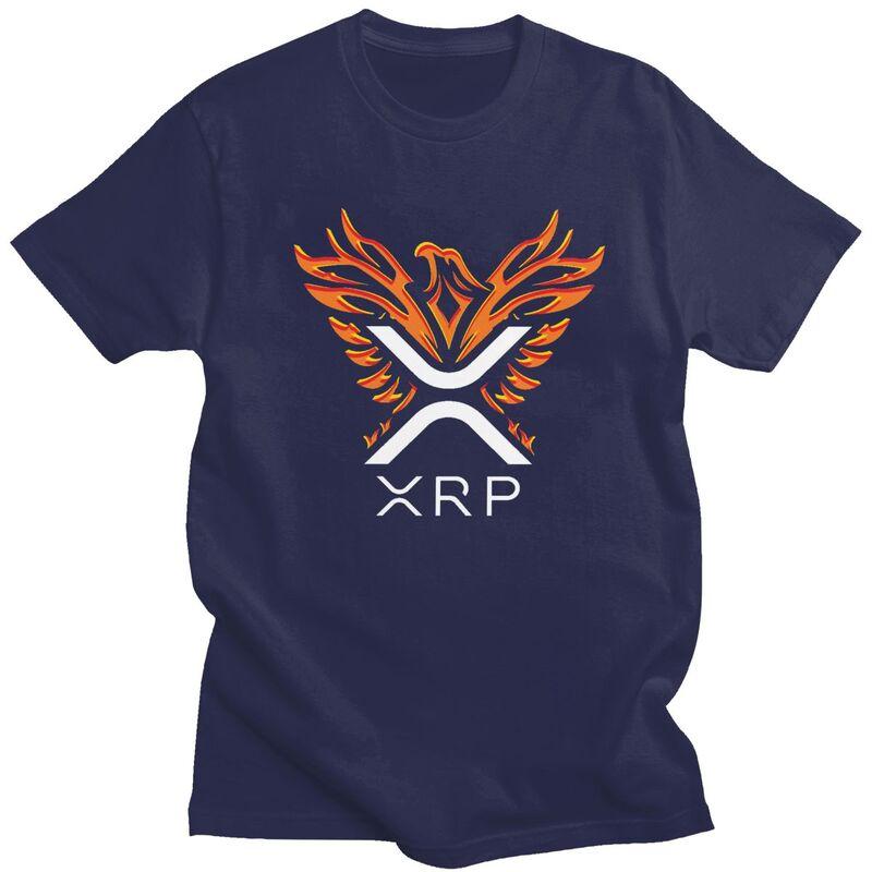 Custom Ripple XRP T Shirt for Men 100 Cotton Tshirt Fashion Tee Short Sleeves Bitcoin Cryptocurrency Tshirt Clothing Gift