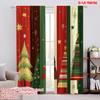 2pcs,2D Plane Printing Print Curtains Christmas Trees Garland Holiday Decorations (3) Polyester (without Rod) Decorations Inside