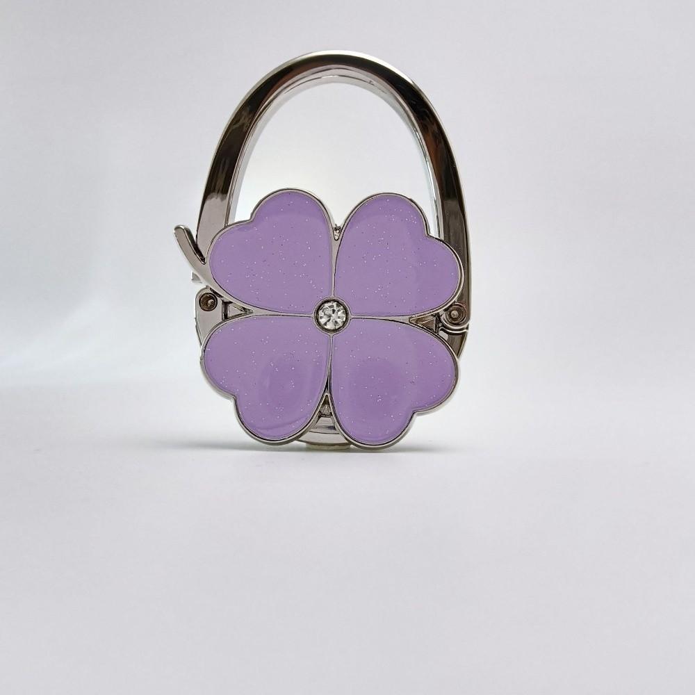 Fashion Foldable Handbag Hook for Women Four-leaf Clover Creative Purse Holder Portable Durable Bag Hanger for Table