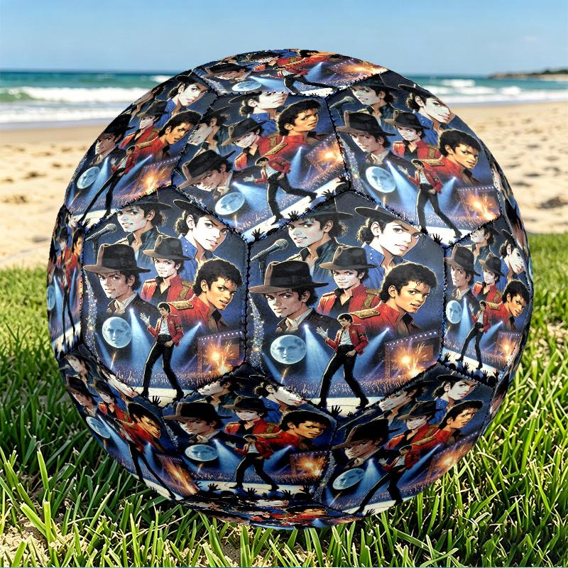 Michael Jackson Print Size 5 Soccer Ball, PU Wear Resistant Football for Match Training and Daily Practice, Birthday Gift for Soccer Fans