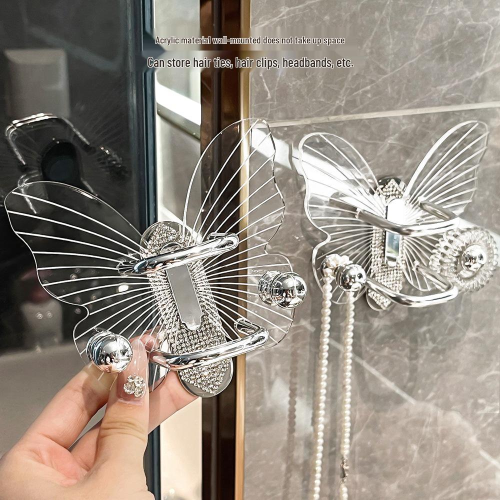 Wall-Mounted Acrylic Hair Accessory Organizer & Comb Rack