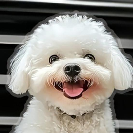 Car Outlet Ventilation Perfume Clips 2D Acrylic Auto Air Vent Clip Cute Smiling White Dog Hanging Ornament with Fragrance Diffuser