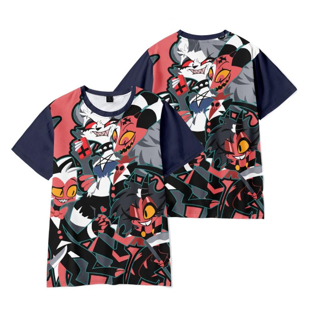 9 Colors Summer Fashion Women Men's Casual Anime Hazbin Hotel Cartoon Printed Cosplay Short Sleeve T-shirts