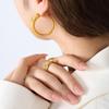 New Large Hoop Titanium Steel Earrings, Niche French Design, Colorfast Stud Accessories for Women