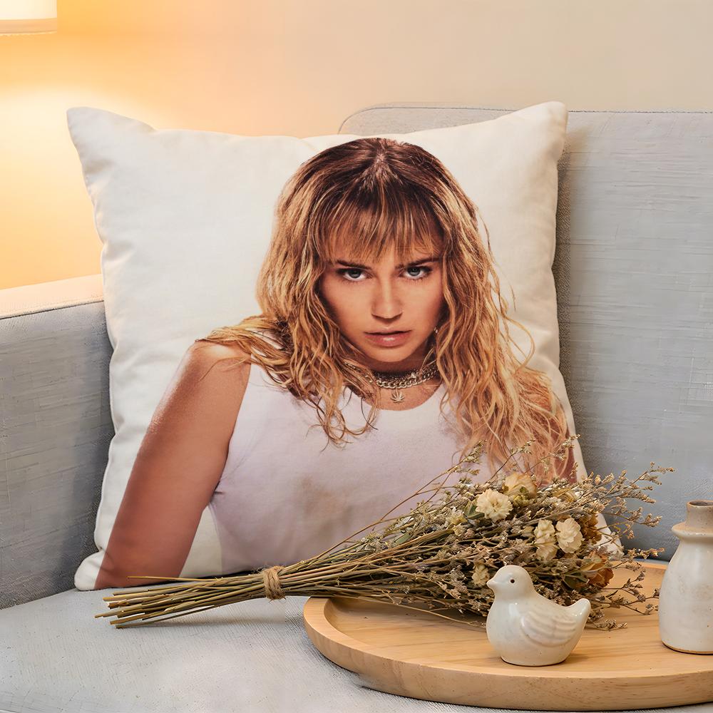 Cushion Cover Linen SkinFriendly Soft Decorative Case For Sofa Home Decor Hot Singer MMiley CCyrus Pillow Cover