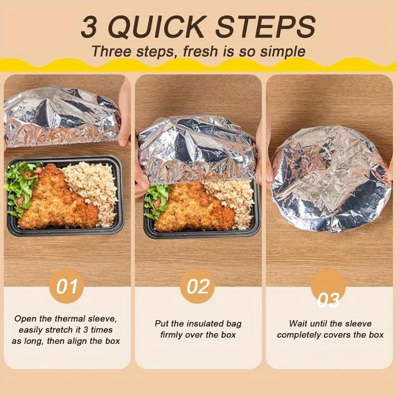 50 PCS Reusable Foil Food Shelter - Heat-resistant and Insulated Film for Kitchen Storage, Preservation