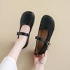 Summer 2025 Soft Leather Woven Fashionable and Elegant Single Shoes Women's Shoes Buckle Lightweight Comfortable