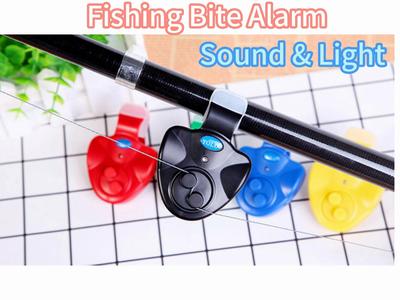 Outdoor Fishing Tools Black Electronic LED Light Fish Bite Sound-light Alarm Bell Clip On Fishing Rod