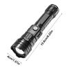 New Digital ABS Flashlight with Strong Light Zoom, Long-lasting Camping LED Light Outdoor Portable Searchlight
