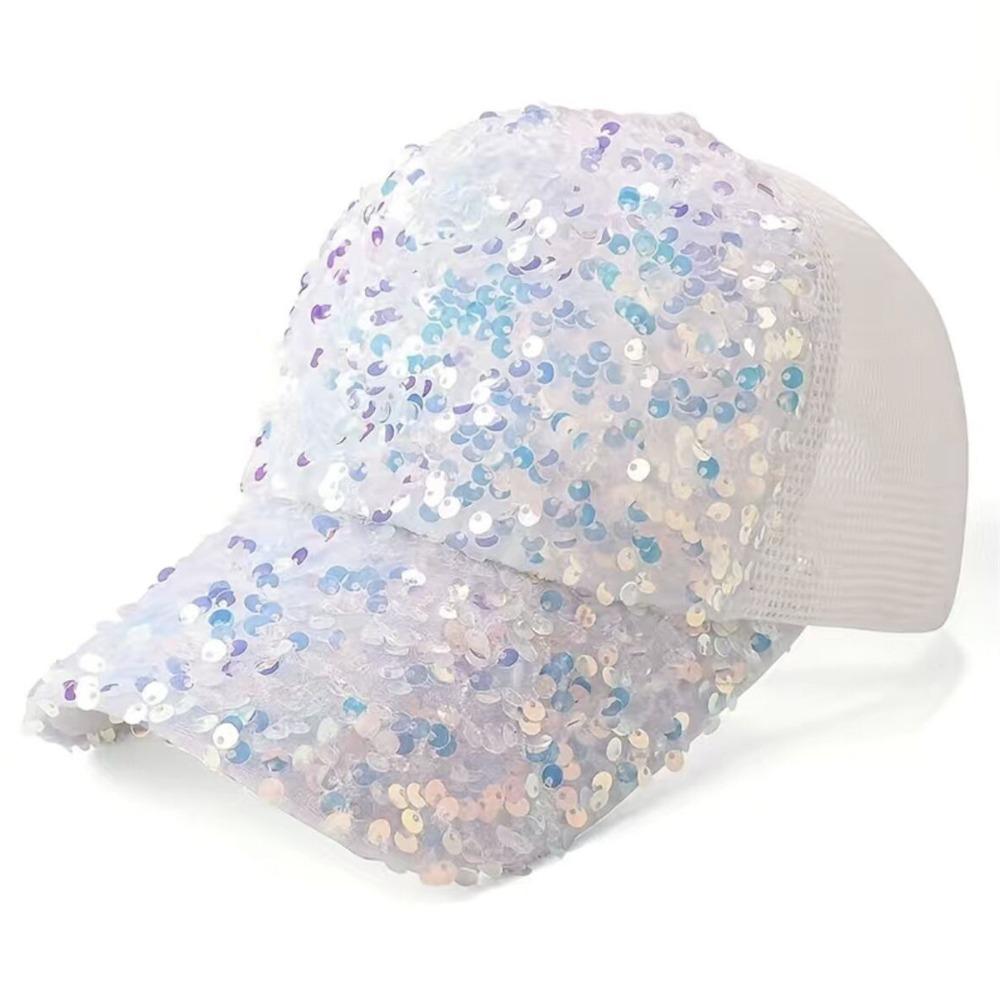Adjustable Sequin Baseball Hat Blingbling Sun Hat Fashion Sequins Baseball Cap Stage Show