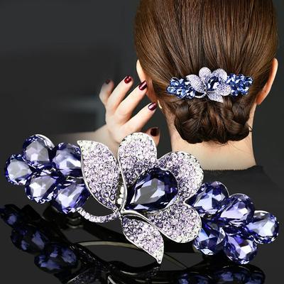 Trendy Blume Kopfbedeckung Kristall Für Mädchen Frühling Clips Frauen Haar Clips Koreanische Haarspangen Haarnadeln