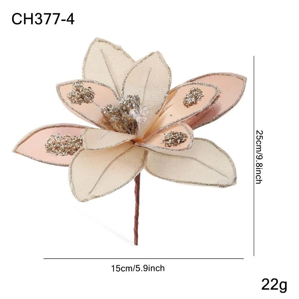 Neue 15 cm künstliche Weihnachtssternblume Pailletten Glitzer Simulationsblumen Funkelnde Weihnachts-Glitzerblume Hochzeitsdekoration