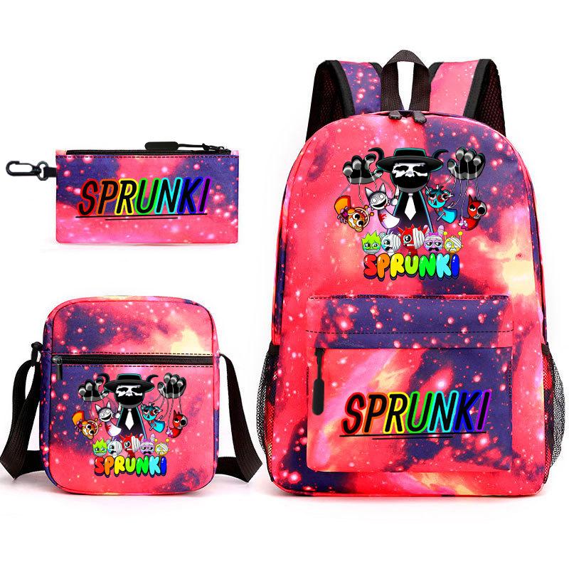Rhythm Box Peripheral Elementary School Bag Starry Sky Backpack 3-piece Set