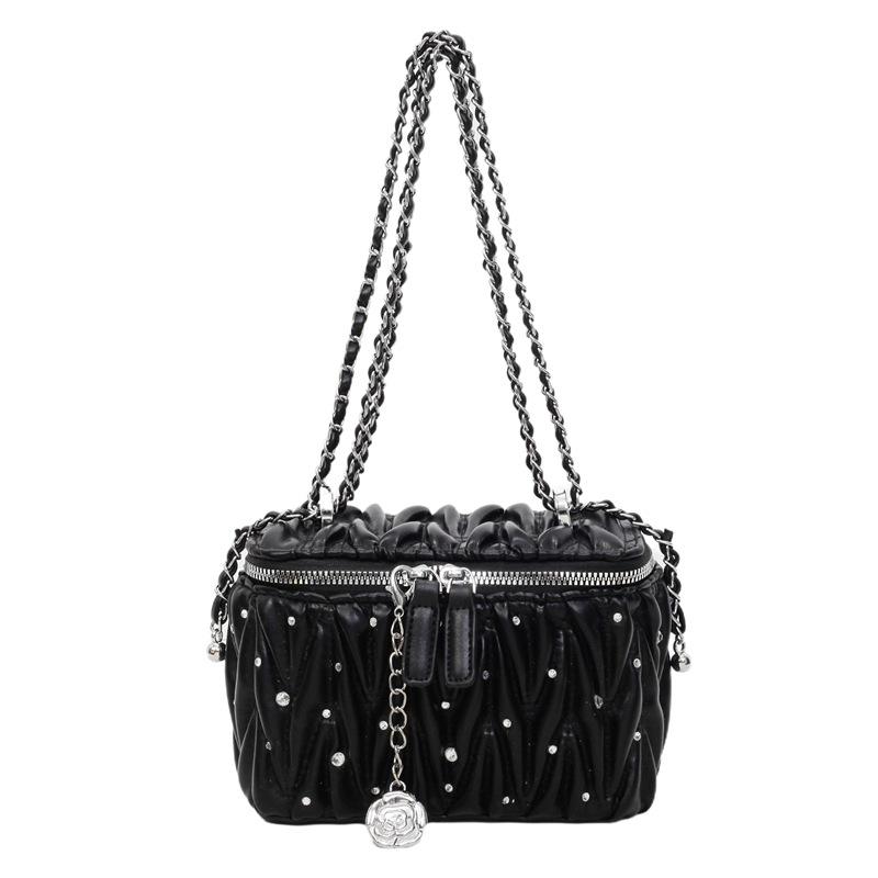 2025 spring new high-end texture fashion box bag women's small fragrant wind diamond shoulder bag simple messenger bag