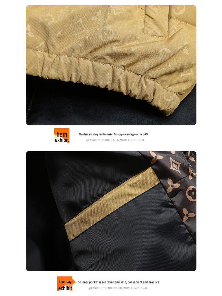 Jaqueta Acolchoada Masculina Tendência com Relevo - Algodão Grosso para Outono/Inverno