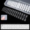 240Pcs/Set DIY Acrylic Fake Nails Double-sided Frosted Pre-Shape Square Long Nail Extensions Tips Home Salon Women Girls Full Cover Press on Nails Kit
