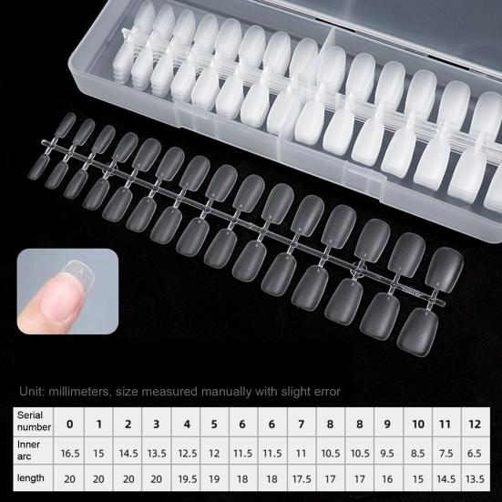 240Pcs/Set DIY Acrylic Fake Nails Double-sided Frosted Pre-Shape Square Long Nail Extensions Tips Home Salon Women Girls Full Cover Press on Nails Kit