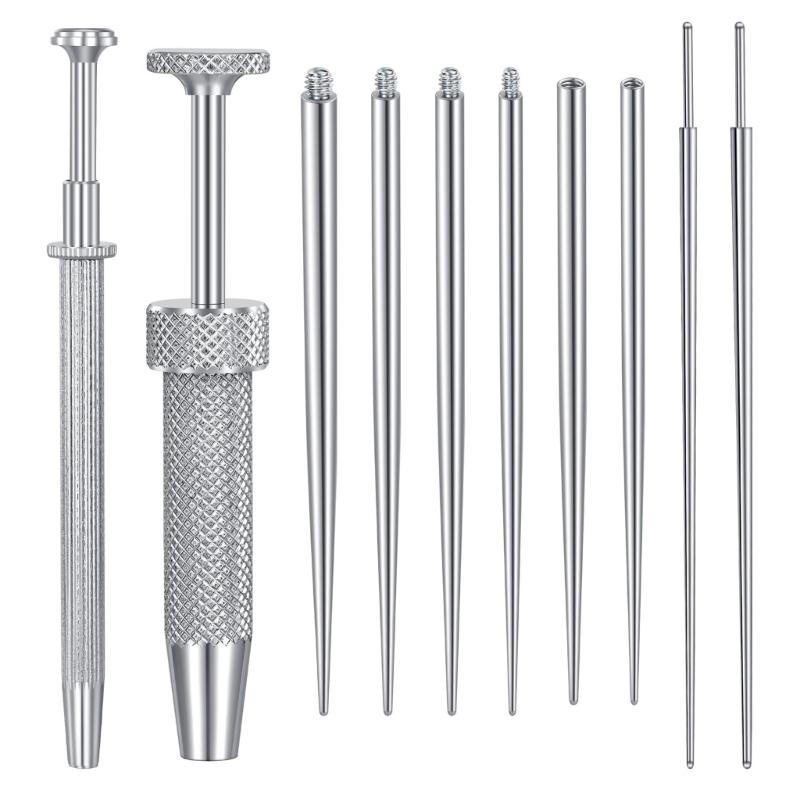 Set di Pinze Strumenti per Piercing Gioielli per il Corpo in Acciaio Inossidabile per Anelli per Orecchio Naso Labbra con Perni a Vite e Senza Filettatura